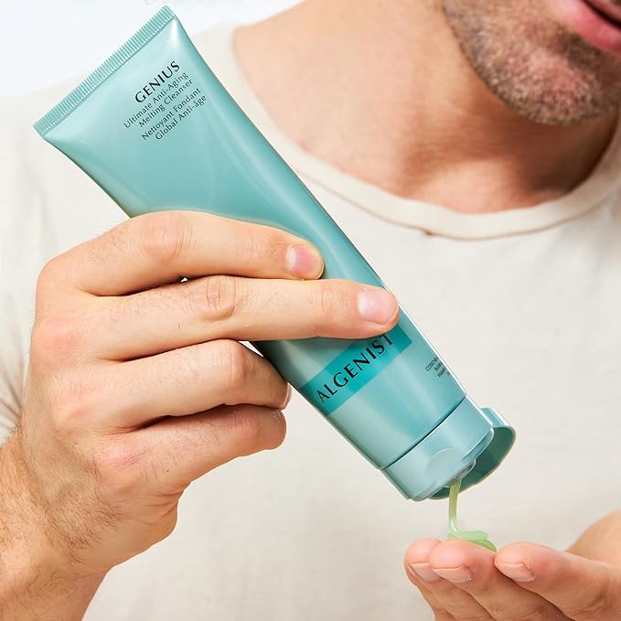 Algenist GENIUS Ultimate Anti-Aging Melting Facial Cleanser - Milky Cleansing Oil + Makeup Remover with Avocado Oil, Alguronic Acid and Microalgae Oil - Nourishes Skin + Improves Radiance (150ml)