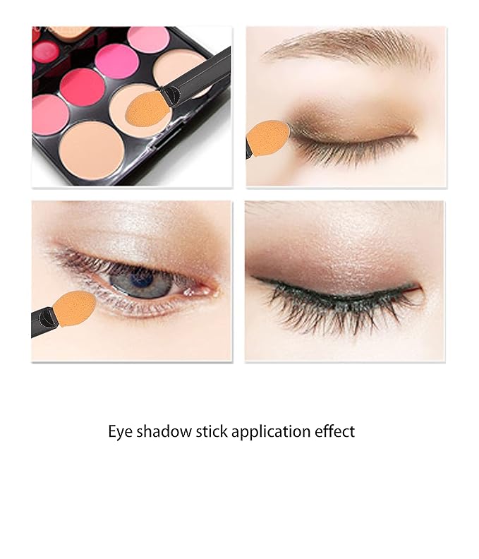 XUFAN 200 PCS Disposable Eyeshadow Brush, Dual Sided, Synthetic Bristles, Black
