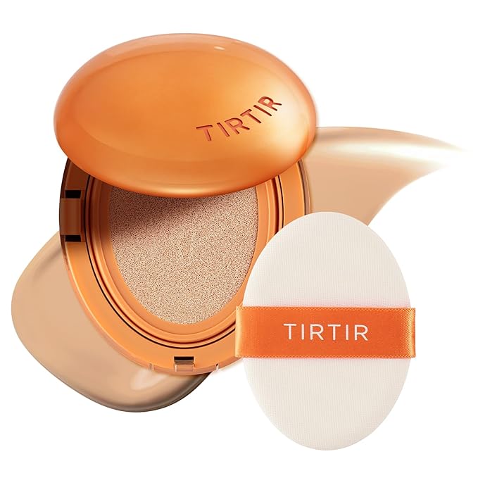 TIRTIR Mask Fit Ai Filter Cushion Foundation | AI-Like Semi-Matte Finish - Up to 72-Hour Medium to Full Coverage Korean Make up Beauty, #24N Latte, 0.63 oz