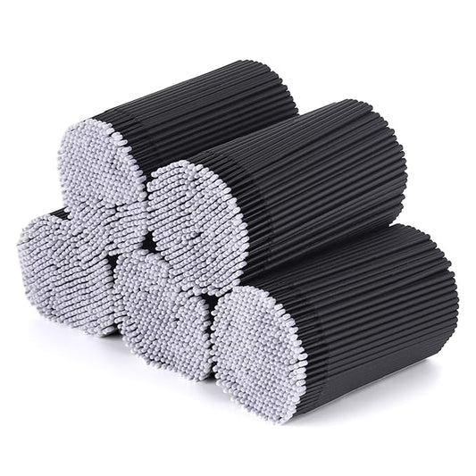 Tbestmax 2000 Pcs Micro Applicator Brush, Micro Swabs, Disposable Eye Lashes Mascara Wands for Eyelash Extension - Black