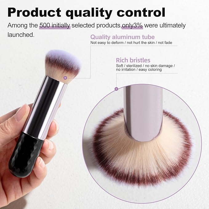 BS-MALL 14 Pcs Makeup Brushes Set With Dual-sided Beauty Blender Sponge - Foundation Brush & Makeup Sponge,premium Luxury Brush Collection For Face & Eye,for Flawless Application (Purple)