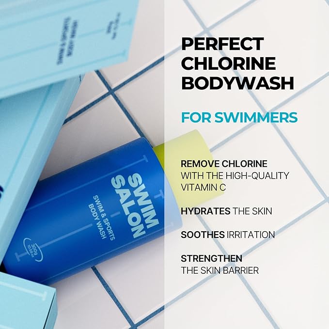 Chlorine-Removing Body Wash for Swimmers | Vitamin C | Hydrating & Refreshing | Sulfate-Free, Silicone-Free, Paraben-Free (10.58 oz / 300g, Pack of 1)