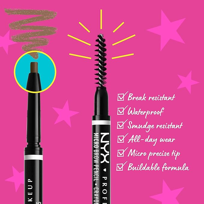 NYX PROFESSIONAL MAKEUP Micro Brow Pencil, Precise Eyebrow Pencil - Brunette