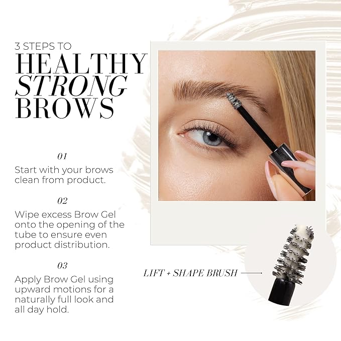 Fitglow Beauty Plant Protein Brow Gel | Natural Vegan Eyebrow Enhancer Serum | Thickening Volumizing Brow Filler | Nutrient-Rich Hair Conditioning | Strengthens, Lift, Shape & Fill | 4g - Clear
