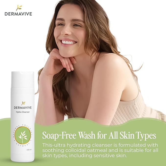 Hydrating Facial Cleanser, Soap-Free Gentle Cleanser with Colloidal Oatmeal & Vitamin E, Soothes & Moisturizes Dry Sensitive Skin, Suitable for All Skin Types, 250ml (8.5oz)