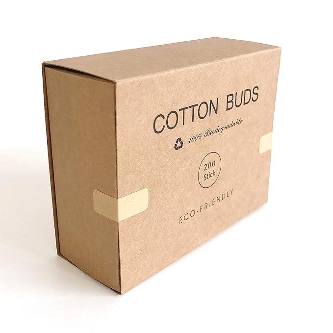 Bamboo Cotton Swabs 400 Count - Vegan Cotton Buds - Natural Wooden Ear Sticks With Double Tipped - Organic Cotton Swabs For Ear Wax Removal