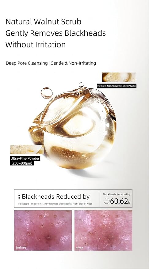 Oganacell DERX Revitalizing Facial Cleanser with Peptides & Walnut Microbeads - Gentle Exfoliating Gel To Foam for all Skin, Korean Clinic-Developed (120ml/4.05 fl.oz.)
