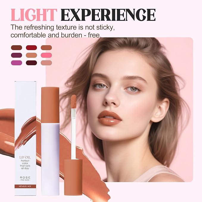 Lip Stain Oil, 2025 New Lips Staining Lip Oil, Lips Staining Long-Lasting Matte Liquid Lipstick Gloss for Women Makeup (LUCKY LOTUS, one size)
