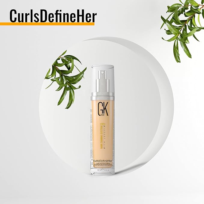 GK HAIR Global Keratin CurlsDefineHer (3.4 Fl Oz/100ml) Curl Defining Cream Curl Activator/Moisturizing Cream, Frizz Control for Natural Hair (3.4 fl. oz)