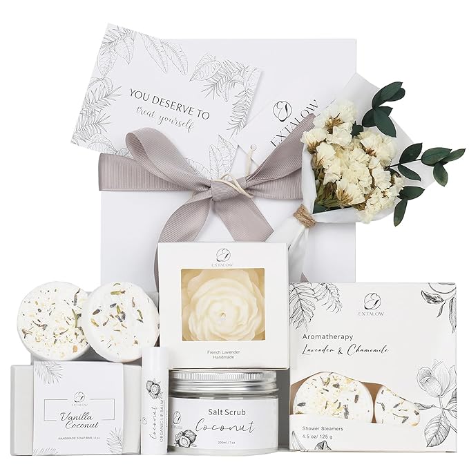 Spa Gifts for Women Bath and Body Gift Basket Christmas Gifts Coconut Lavender Home Spa Set Self Care Gift for Mom Sister Her Wife Birthday Gifts Spa Kit Care Package Thank You Gift
