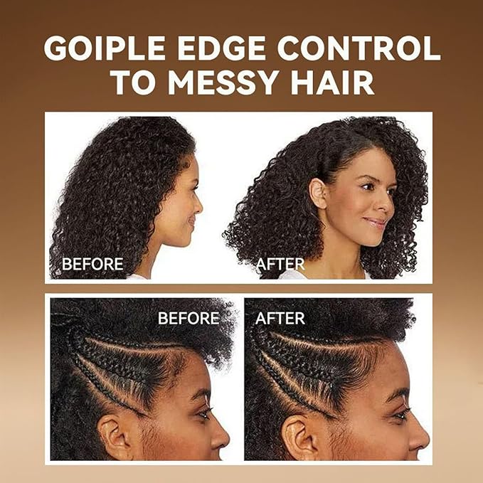 Strong Hold Edge Control Gel for Black Women, Edge Control Wax Hair Gel, Hair Braiding Gel Non-greasy Edge Wax Styling Tamer Natural Formula, Non-Flaking, No White Cast, Long Lasting