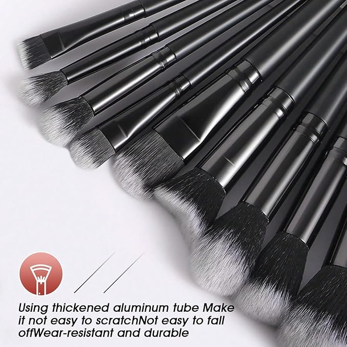 Black Makeup Brushes Set Professional 70Pcs with Case Premium Synthetic for Foundation Concealer Blush Eyeshadow Powder Contour Makeup Brush Kit Face Eye Make up Brushes & Tools