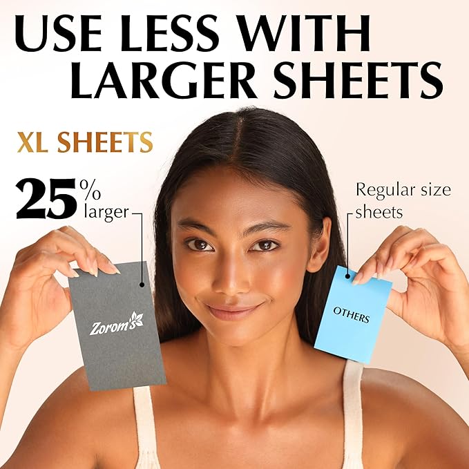 Natural Oil Blotting Sheets for Face with Bamboo Charcoal - 25% Larger - 1pk/100 Makeup Friendly Oil Absorbing Sheets for Face - Easy Dispensing Blotting Papers - Perfect for Keeping in Purse