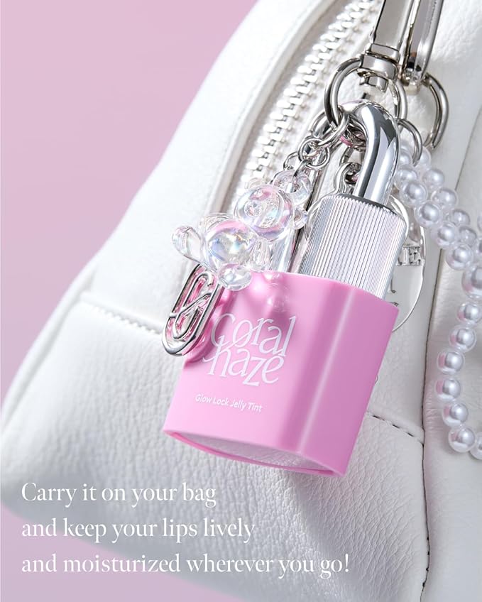 CORLAHAZE Glow Lock Jelly Tint 102 Candy 4g, Hydrating Jelly Glow Lip Stain, High-Shine, Long-Lasting Color Moisturizing Lip Enhancer with Rosehip Oil, Collectible Lock-Shaped Design, Korean Makeup
