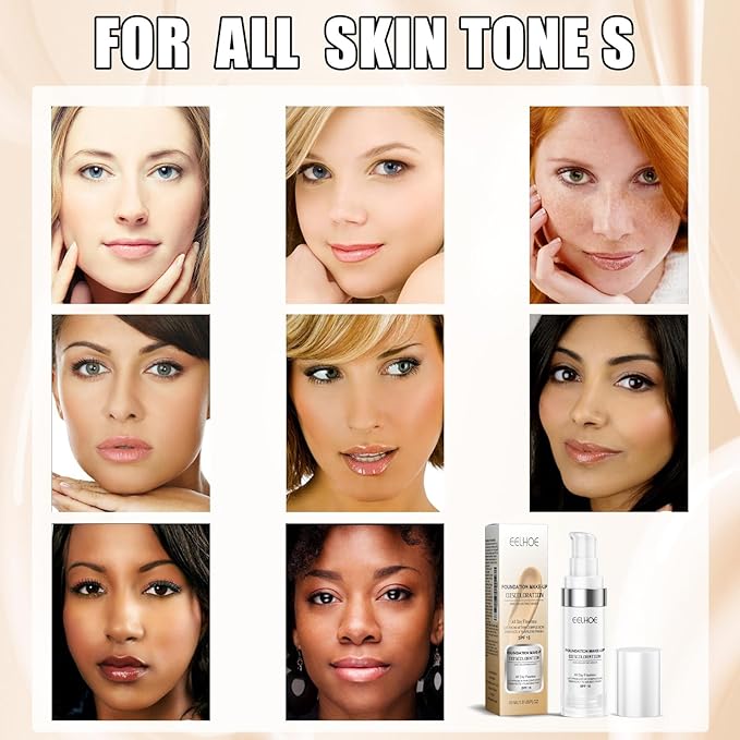 Flawless Colour Changing Foundation 30ML – Moisturizing & Long-Lasting Liquid Foundation with SPF 15, Full Coverage, Poreless & Waterproof, Natural Skin Tone Makeup for Face