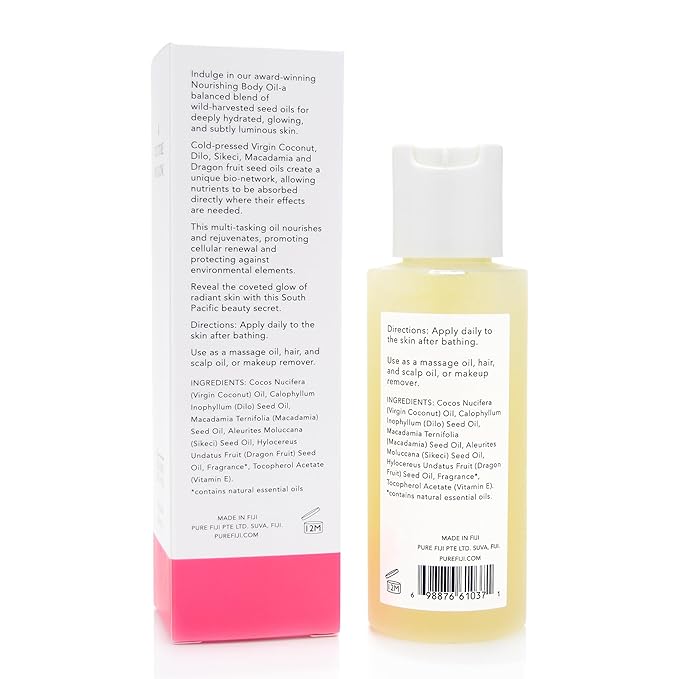 PURE FIJI Travel Size Nourishing Exotic Coconut Oil, Dragon Fruit (3oz/90ml)