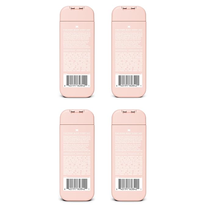 MONDAY Body Wash Moisture Travel Pack -90ML (4 Pack) - Nourishing Ingredients, Shea Butter, Coconut Oil and Grapefruit Extract, Hyrdrate and Replenish Skin