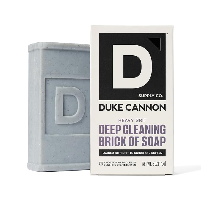 Duke Cannon Supply Co. Heavy Grit Deep Cleaning Brick Of Soap For Men - Aloe Vera + Shea Butter - Mandarin and Mint (6oz)