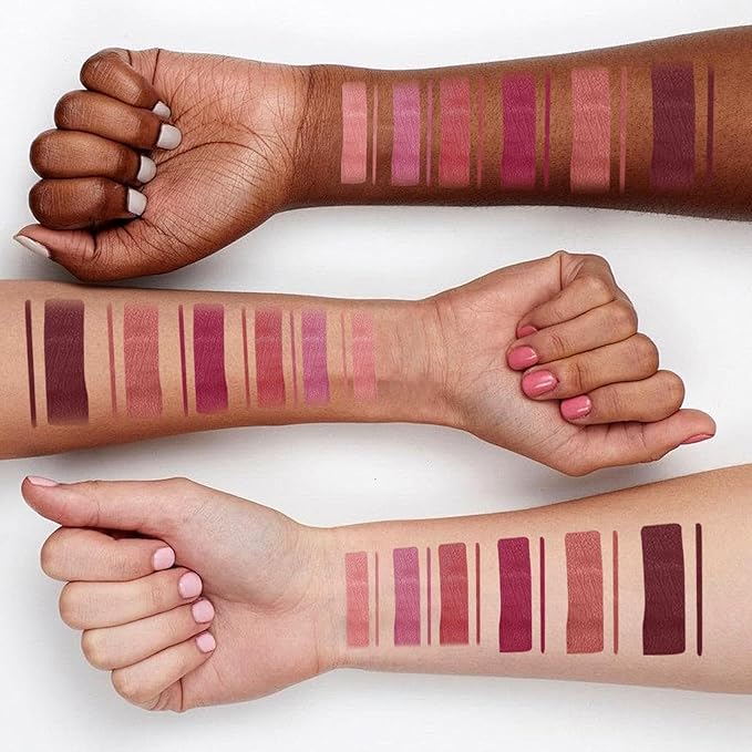 LANGMANNI 6 Matte Lipstick with 6 Lipliners Durable Makeup Set,Long-Lasting Non-Stick Cup Not Fade Waterproof Pigmented Velvet Lipgloss Kit Beauty Cosmetics Makeup Gift for Girls (#A)