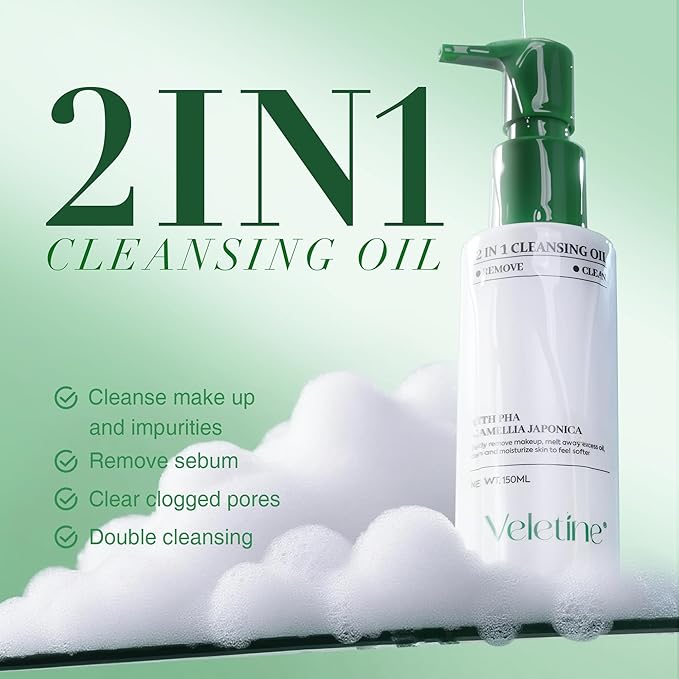 2 In 1 face make up Cleasing Oil,gently remove makeup,melt away excess oil,clean and moisturize skin to feel softer,With Camellia Japonica,Suitable for all skin types.150ml