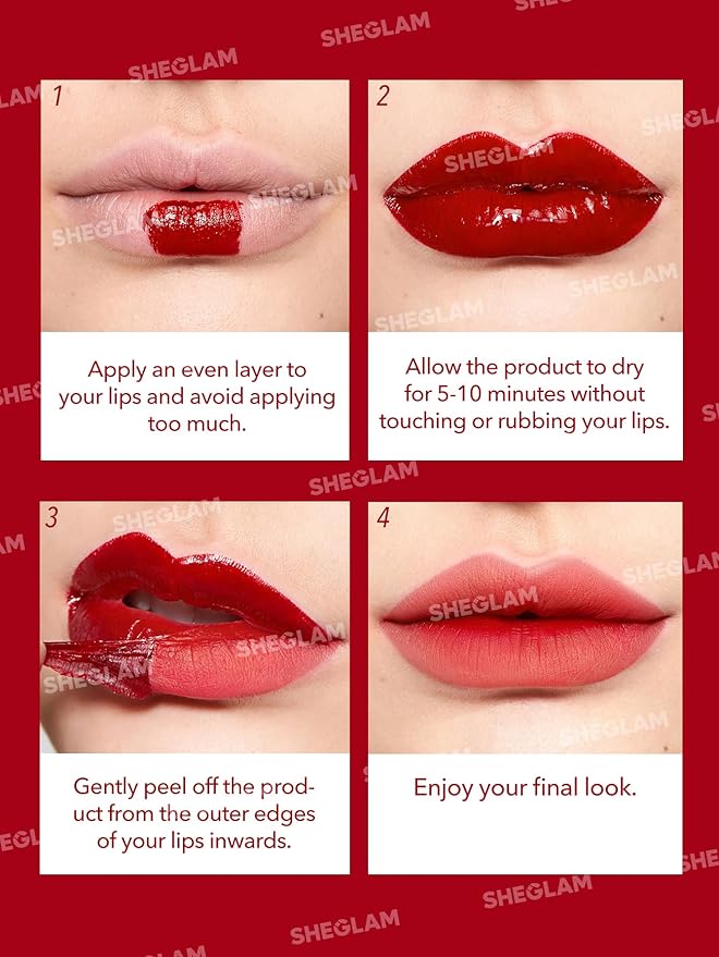 SHEGLAM Peel Talk Lip Tint Transfer-Proof, Highly Pigmented Color Peel Off Lip Stain Liner-Samesies