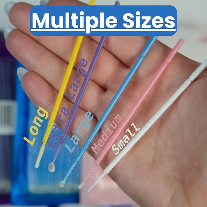 Disposable Micro Applicator Micro Brush for Makeup, Eyelash Extension, Lash and Mascara Application for Personal Care (100 Count (Pack of 1), Blue (L))
