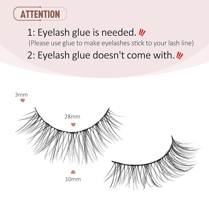 Onlyall Wispy Lashes Natural Flared False Eyelashes Fake Lashes DK28