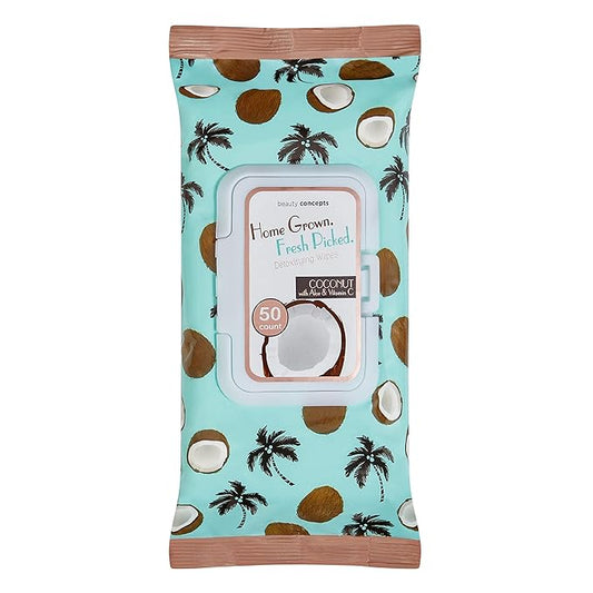 B.C. Beauty Concepts Makeup Remover Wipes – Gentle Facial Wipes for Easy Makeup Removal, 50 Count (Pack of 1), Coconut with Aloe & Vitamin C
