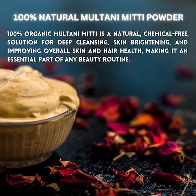 Multani Mitti Earth Clay (Bentonite & Kaolin), 100% Natural Indian Healing Clay Mask for Skin Care, Natural Deep Cleansing, Pure Grade Facial Mask, Calcium & Sodium Clay, 5.3 oz