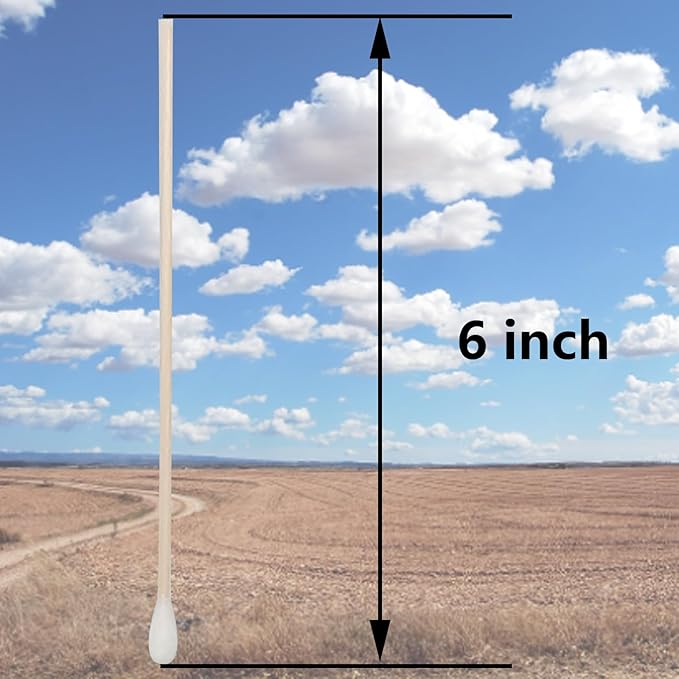 6 Inch Long Cotton Swabs,500pcs Cotton Swabs,Long Cotton Swabs with Wooden Handle,Great for Gun Cleaning,Pet Care and Makeup