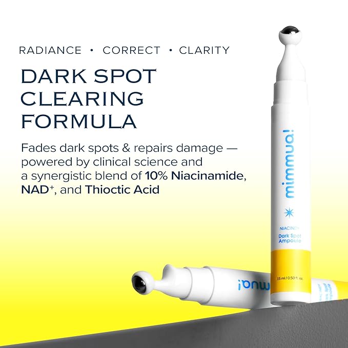 Dark Spot Ampoule | Korean Clinic Skincare - NAD+ 0.1% & Thioctic Acid 0.01% & Niacinamide 10% | Overnight Treatment for Melasma, Hyperpigmentation, Discoloration, Acne Scars | 15ml, 3pcs