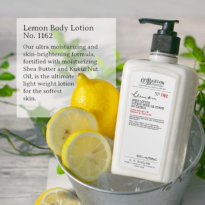 C.O. Bigelow Apothecary Duo Bodycare Gift Set, Lemon Body Wash & Body Lotion, Liquid Soap & Moisturizing Lotion, Set of 2, 10 Fl Oz