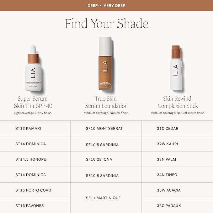 ILIA - Skin Rewind Complexion Stick - Foundation + Concealer + Skincare | Non-Toxic, Vegan, Cruelty-Free, Clean Makeup (33N - Palm, 0.35 oz | 10 g)