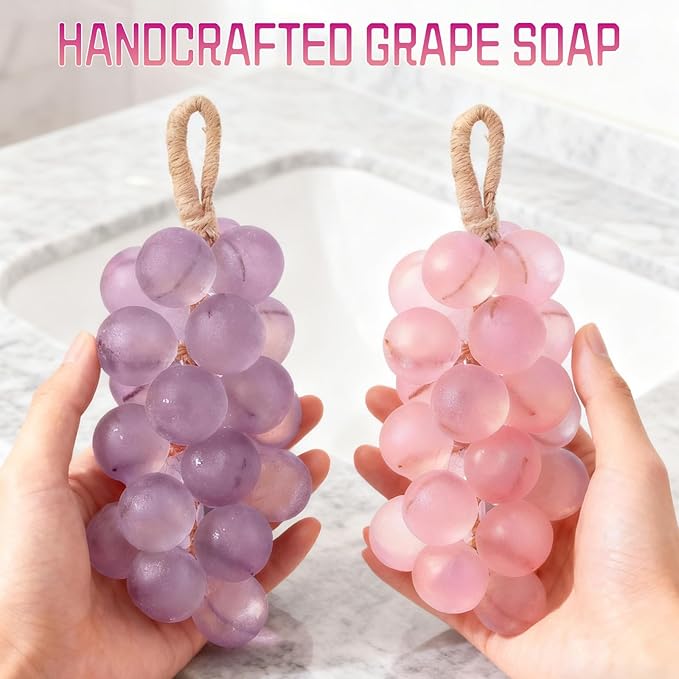 Grape Soap, Grape Soap on a Rope for Women Men (1, Pink)