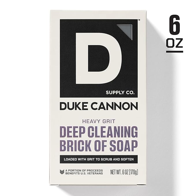 Duke Cannon Supply Co. Heavy Grit Deep Cleaning Brick Of Soap For Men - Aloe Vera + Shea Butter - Mandarin and Mint (6oz)