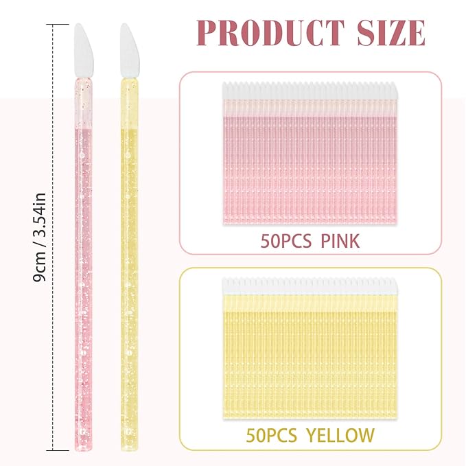 Unaone Lip Brush - 100PCS Disposable Lip Wands, Makeup Applicators for Lipstick, Lip Gloss Balms Scrubs Concealer, Perfect Makeup Applicators Tool
