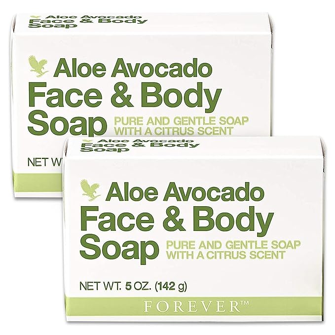 Forever Living - Aloe Avocado Face & Body Soap - Gentle Cleansing with Fresh Citrus Scent - Moisturizing - Pack of 2