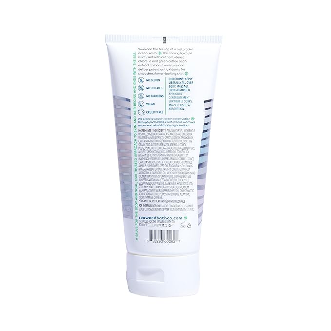 Seaweed Bath Co. Firming Body Cream, Rosemary Mint Scent, 6 Ounce (Pack of 2), Skin Toning Hand & Body Lotion Moisturizer for Dry Skin, with Sustainably Harvested Seaweed