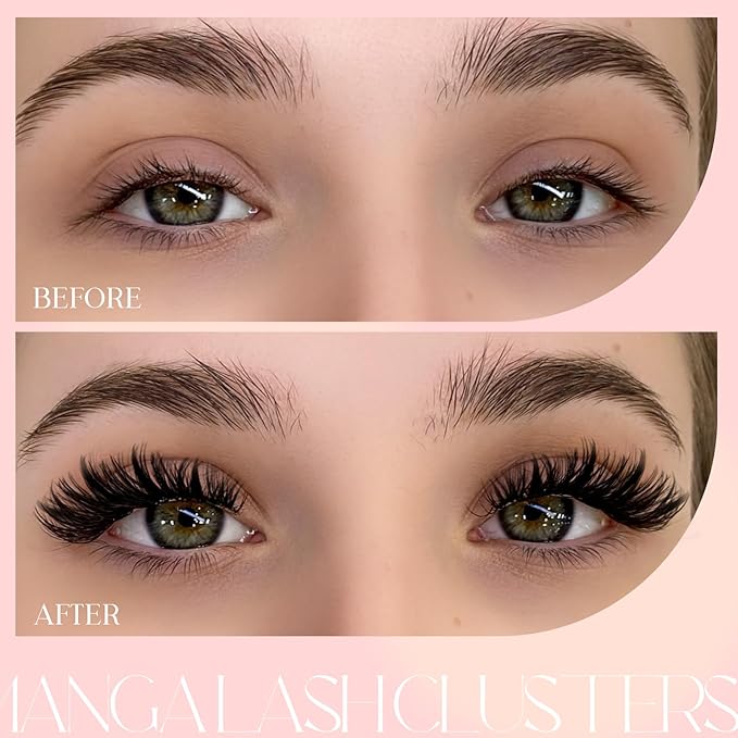 Lash Clusters 100D Eyelash Clusters 10-18mm Spikes 14-20mm Thick Volum Manga Lashes with D Curl DIY Fairy Lash Clusters with Spikes by FADLASH