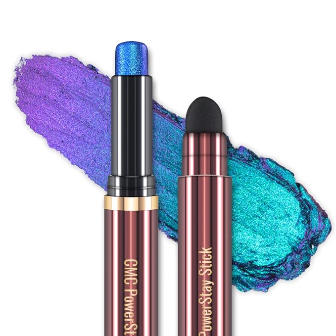 CHARMACY Duochrome Glitter Eyeshadow Stick, Chameleon Metallic Shimmer Smoky Eye Shadow, Long-Lasting Water-Resistant Formula, High Pigmented, Built-in Smudger #05