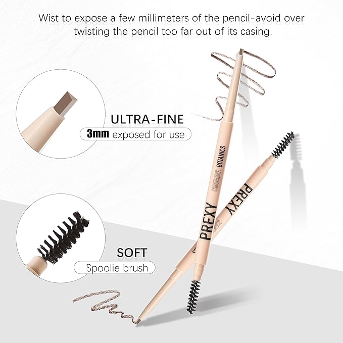 Eyebrow Pencil Makeup，With Organic Coconut Oil and The Most of Ingredients Are Natural ， Medium Brown,Waterproof Eyebrow Pencil，Dual-Sided Eyebrow Brush For It Face Makeup Cosmetics (102 Soft Brown)