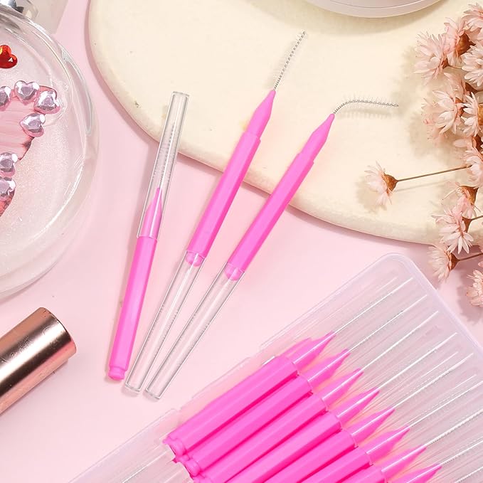 120 Pcs Micro EyeBrow Lash Brush with Cap - Professional Beauty Mini Spoolies for Makeup, Brow Lamination and Travel - Perfect for Makeup Artists/Starters, Beauty Lovers, and Gifting (Rose)