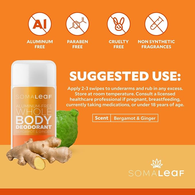 Full Body Deodorant Stick Features Naturally Sourced Ingredients,Aluminum-Free Deodorant Suitable for Both Men and Women | 72 Hours of Odor Defense, 2.5 oz