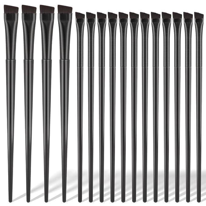 16 Pcs Brow Tint Brush Eyeliner Brush Eyebrow Brush Tint Ultra Thin Angled Eye Liner Brush Applicator, Fine Angled Eyebrow Tint Brushes, Eyeshadow Eye Brow Makeup Brush Applicator