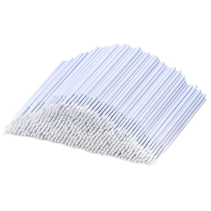 Tbestmax 500 Pcs Disposable Micro Applicator Brush Micro Swabs, Eye Lashes Mascara Wands for Eyelash Extension White