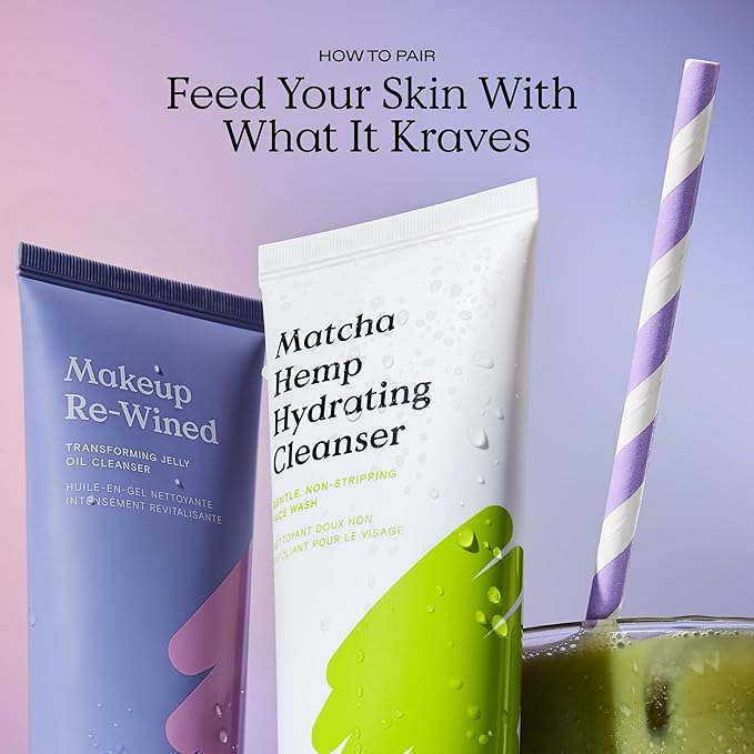 KraveBeauty Makeup Re-Wined Jelly Oil Cleanser – K-Beauty Transforming Cleanser, Removes Makeup & Impurities, Gentle Daily Face Wash, Vegan & Cruelty-Free, 3.4 fl oz, Pack of 1