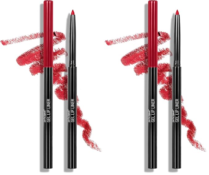wet n wild Lip Liner Perfect Pout Matte Retractable Gel Lip Liner Pencil, Red The Scene (Pack of 2)