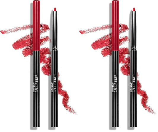 wet n wild Lip Liner Perfect Pout Matte Retractable Gel Lip Liner Pencil, Red The Scene (Pack of 2)