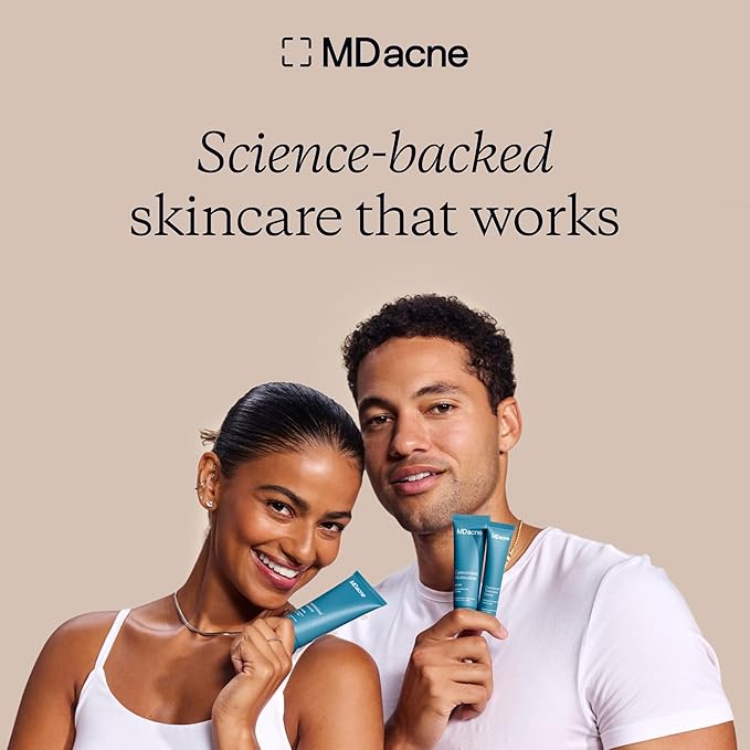 MDacne Hydrating Facial Cleanser 3-Pack with Salicylic Acid 0.5% - Acne Treatment with Plant-Based Ingredients to Remove Dirt & Oil, Protect Skin & Unclog Pores - Calms Redness & Irritation