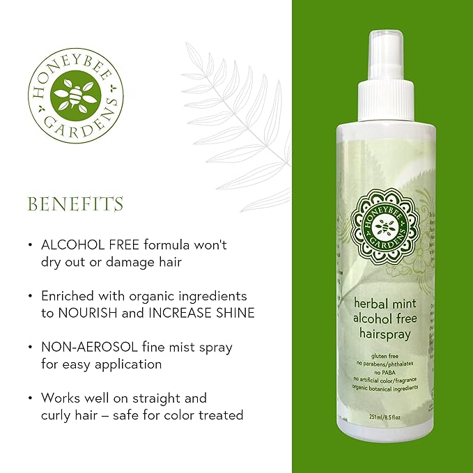 Honeybee Gardens Herbal Mint Alcohol Free Hair Spray